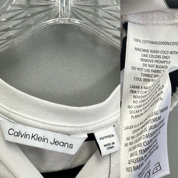 Calvin Klein Jeans Women's Striped Elastic-Waist Shoulder-Pad Top Size XS NWT - Picture 9 of 15